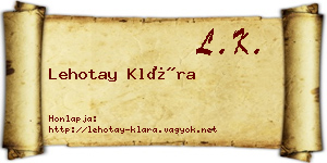 Lehotay Klára névjegykártya