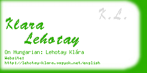 klara lehotay business card